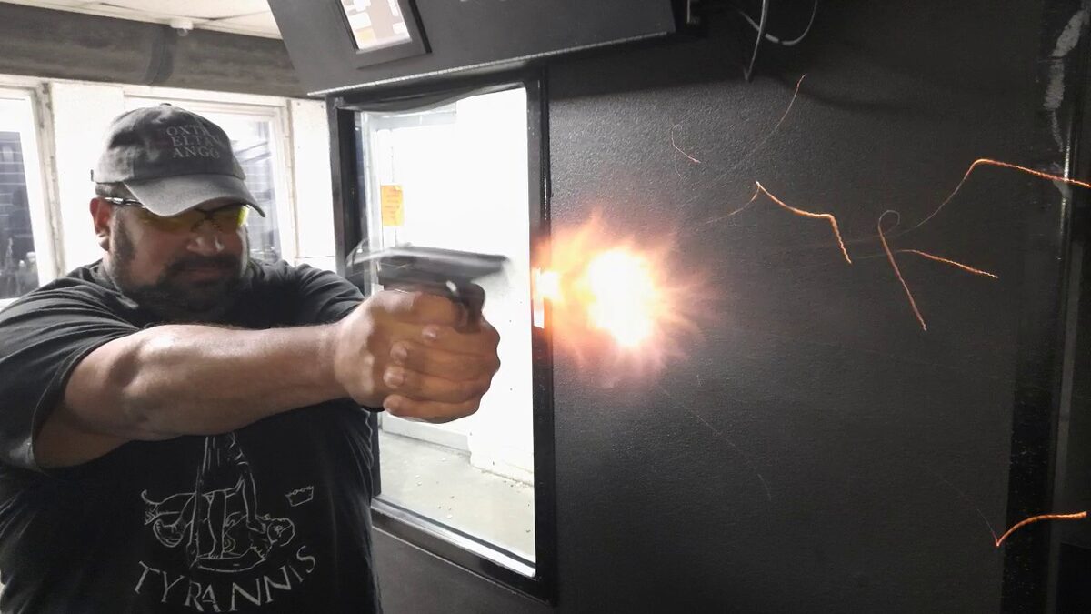 Customer muzzle-blast capture from the downrange lane camera